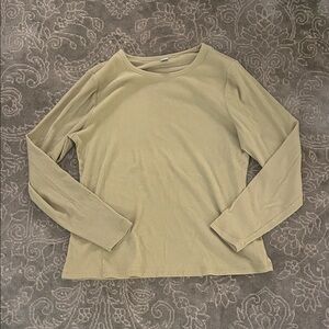 Green Long Sleeve Ribbed Top 2X
